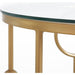 HOMCOM Set of 2 Round Coffee Tables with Tempered Glass Top & Steel Frame - Gold - Green4Life