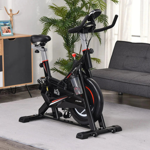 Flywheel Exercise Bike with 5-Level Adjustable Handle Bar & LCD Display - Black - Green4Life