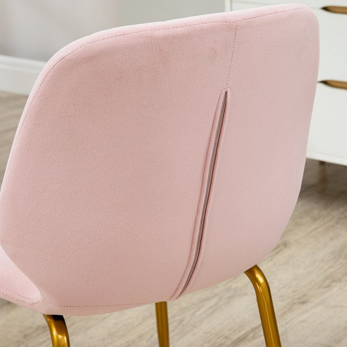 Set of 2 Velvet Dining Chairs - Pink - Green4Life