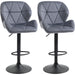 Set of 2 Height Adjustable Swivel Bar Stools with Footrests - Dark Grey - Green4Life