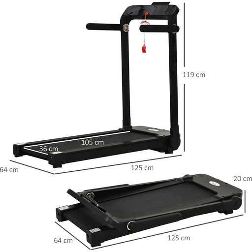 600W Foldable Treadmill with LCD Monitor & Safety Button - Black - Green4Life