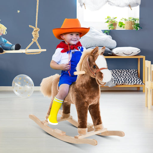 Kids Plush Rocking Horse - Brown - Green4Life