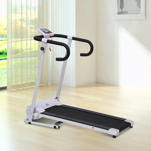 Steel Foldable Home Treadmill with LCD Display - Black/White - Green4Life