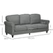 Three-Seater Studded Edge Sofa - Grey - Green4Life