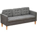 3-Seater Sofa with Button-Tufted Fabric Upholstery & Hidden Storage - Grey - Green4Life