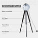 Industrial Style Floor Lamp with Wooden Tripod Legs - Black & White - Green4Life