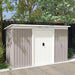 Outsunny 9 x 4 ft Corrugated Steel Garden Storage Shed with Vents & Doors - Light Grey - Green4Life