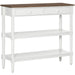 Classic Style Console Table with Storage Shelves and Drawers - White - Green4Life