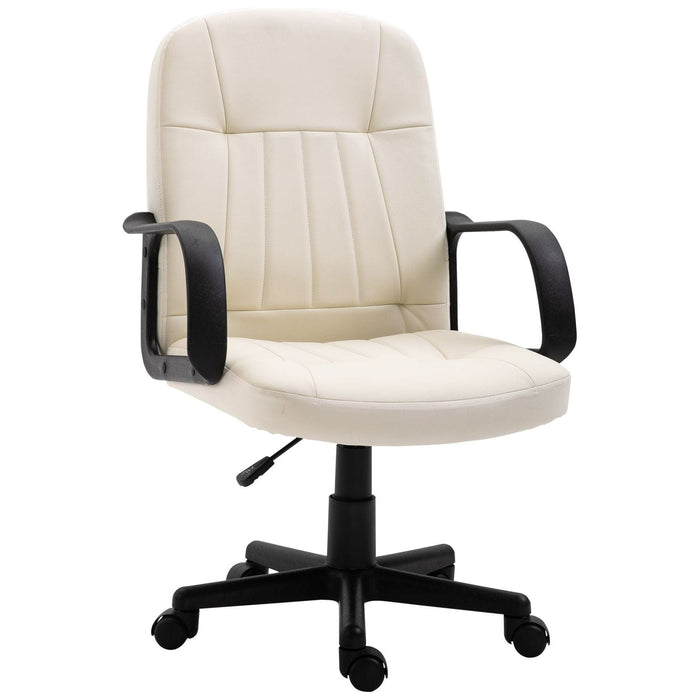 PU Leather Swivel Office Chair - Cream - Green4Life
