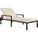 Outsunny Outdoor Rattan Wicker Sun Lounger with Adjustable Backrest and Convenient Wheels - Cream White - Green4Life