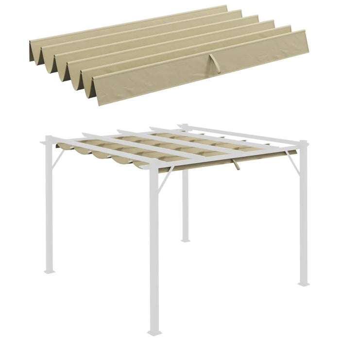 Beige ExtendShade - 3x3m Replacement Retractable Pergola Canopy, UV Protected - Outsunny