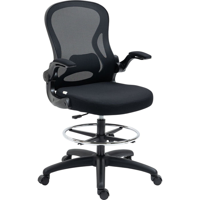 Vinsetto Adjustable Office Chair with Flip-up Armrests & Adjustable Footrest - Black - Green4Life