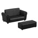 Twilight Black 2-Seater Kids Sofa with Footstool - Green4Life