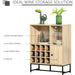 Freestanding Wine Rack Sideboard with Glass Holders - Brown - Green4Life