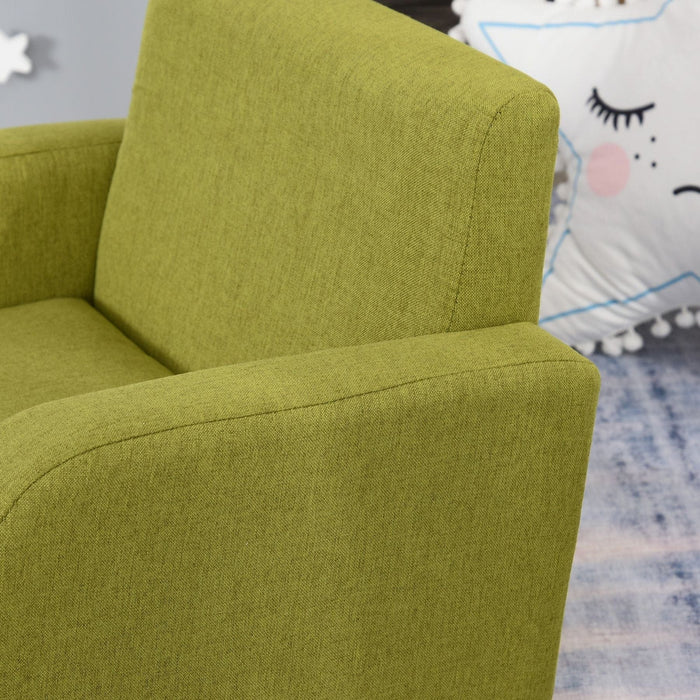 Lush Green Kids Armchair with High Back and Anti-Slip Legs - Green4Life