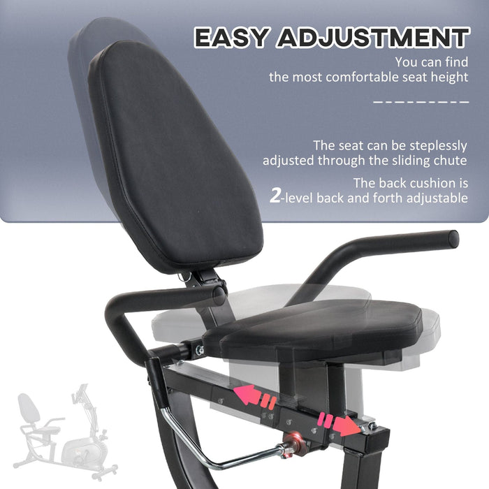 Fitness Magnetic Recumbent Bike with LCD Display - Black - Green4Life