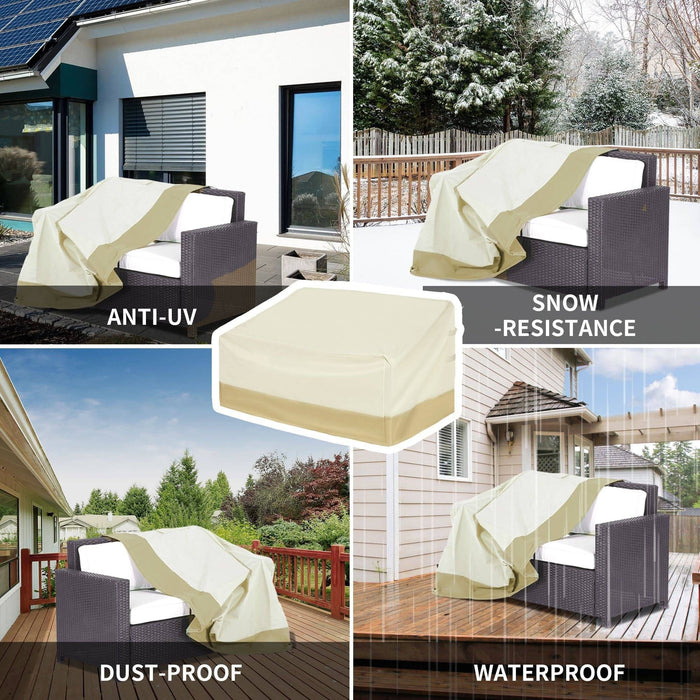 L152 x W87 x H58-79cm Waterproof Furniture Cover 3 Seat Chair - Beige - Outsunny - Green4Life