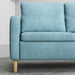 2 Seater Sofa with Wooden Legs and 2 Side Pockets - Blue - Green4Life