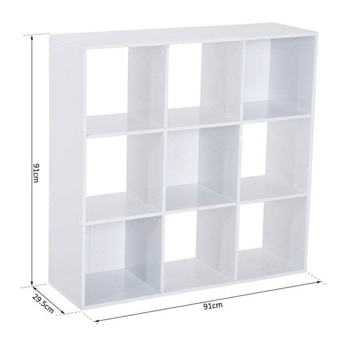 Wooden Organiser Display Rack with 3 Tier Shelves & 9 Sections - White - Green4Life