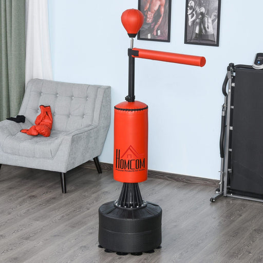 155-205cm 3-IN-1 Freestanding Boxing Bag Stand with Rotating Flexible Arm, Speed Ball & Fillable Base - Green4Life