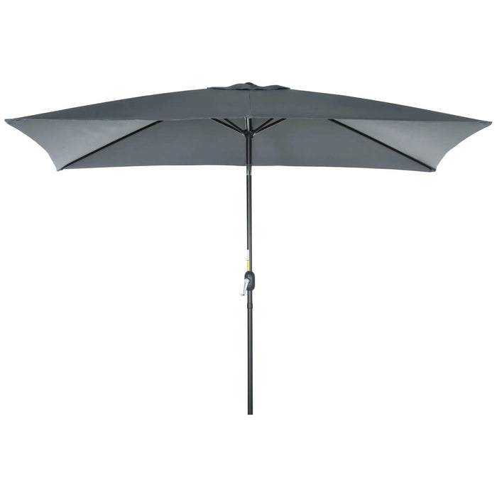 Outsunny 3x2m Rectangular Parasol with Tilt and Crank - Dark Grey - Green4Life