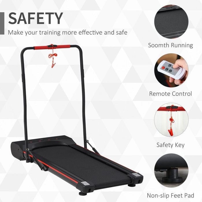 Foldable Treadmill with LED Display & Remote Control - Black/Red - Green4Life