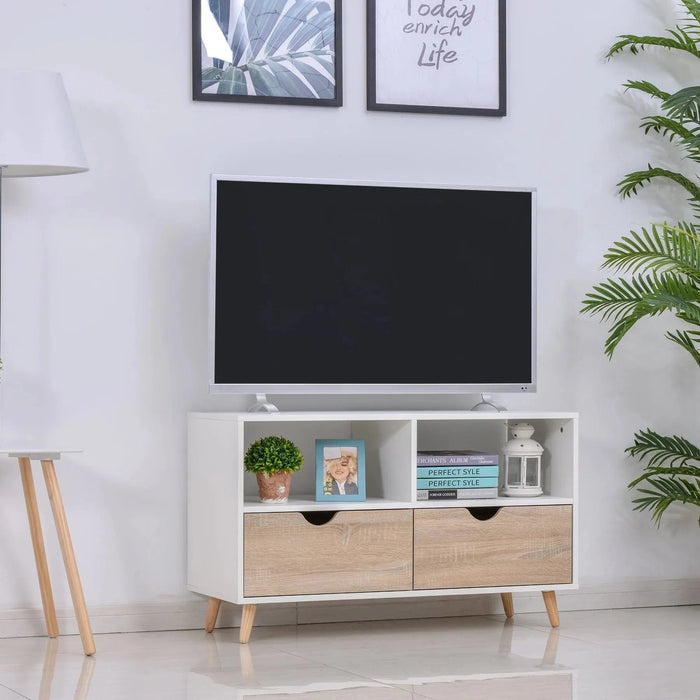 TV Stand Cabinet with Shelf & Drawers for TVs up to 42" - Beige/White - Green4Life