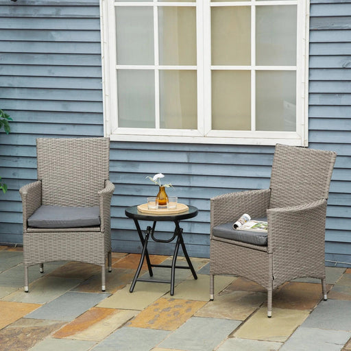 Cafe Charm Rattan Armchair Duo - Grey - Outsunny - Green4Life