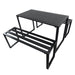 Metal Picnic Table and Benches for Outdoor Dining - Black - Outsunny - Green4Life