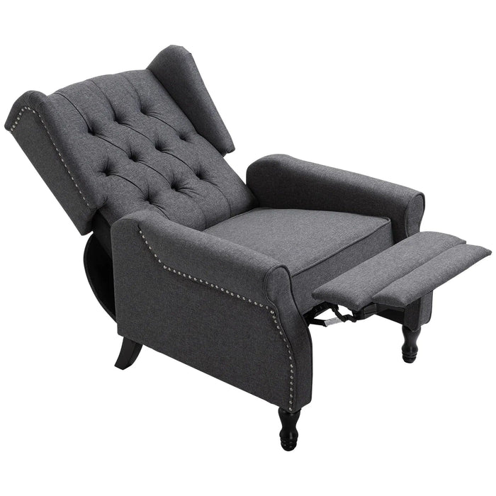 Reclining Wingback Armchair with Footrest - Dark Grey - Green4Life