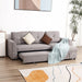 Linen-Look L-Shaped Sofa with Storage Space - Grey - Green4Life