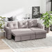 Linen-Look L-Shaped Sofa with Storage Space - Grey - Green4Life