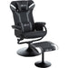 Vinsetto 2 Pieces Gaming Chair and Footrest Set with Lumbar Support - Black&Grey - Green4Life