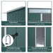 Outsunny Metal Garden Storage Shed with Double Sliding Doors 260L x 133W x 200Hcm - Green - Green4Life