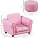 Pretty Pink Kids Armchair with Matching Footstool - Green4Life