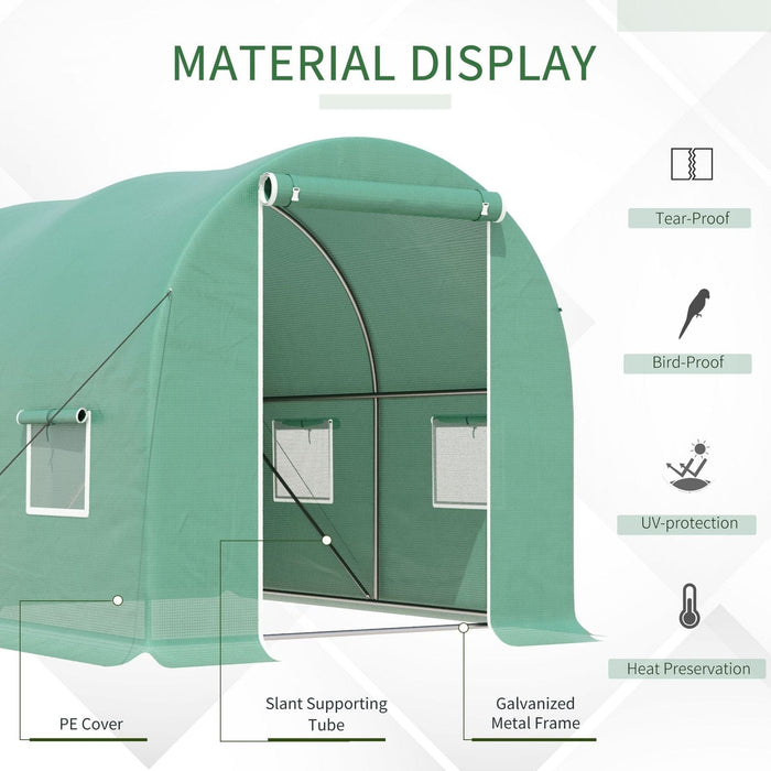 Outsunny 3L x 2W x 2H m Walk-in Greenhouse - Green - Green4Life