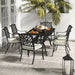 Elegant Black 6-Seater Aluminium Dining Set - Outsunny - Green4Life