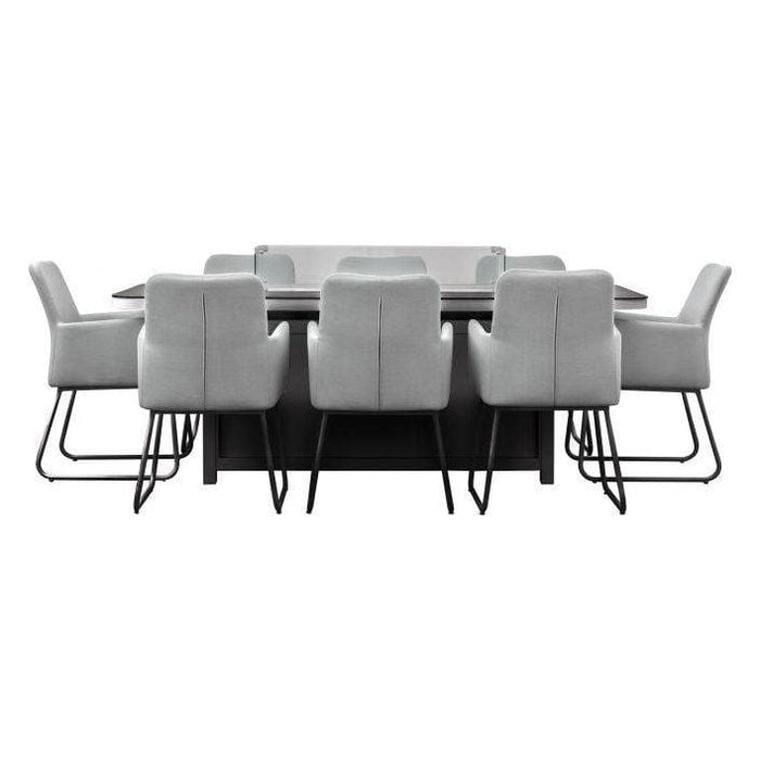 Marbella 6 Seater Dining Set with Fire Pit Table Slate by Green4Life (Former Elba) - Green4Life