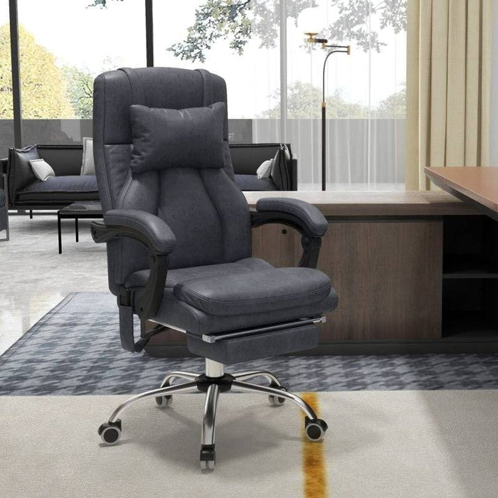 Massage Office Chair with Headrest and Footrest, Swivel Wheels, Remote and Side Pocket - Dark Gray - Green4Life