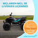 Mclaren Licensed Kids Electric Quad Bike with 12V Rechargeable Battery, Slow Start, Music, Headlights for 3-8 Years - Black - Green4Life