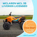 Mclaren Licensed Kids Electric Quad Bike with 12V Rechargeable Battery, Slow Start, Music, Headlights for 3-8 Years - Orange - Green4Life