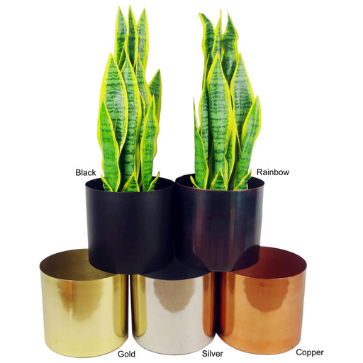 Medium Gold Stand with Black Metal Planter 38.5cm x 18cm - Green4Life