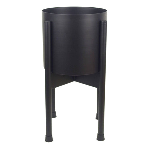 Metal Planter Plant Pot Black 20 x 18cm - Green4Life