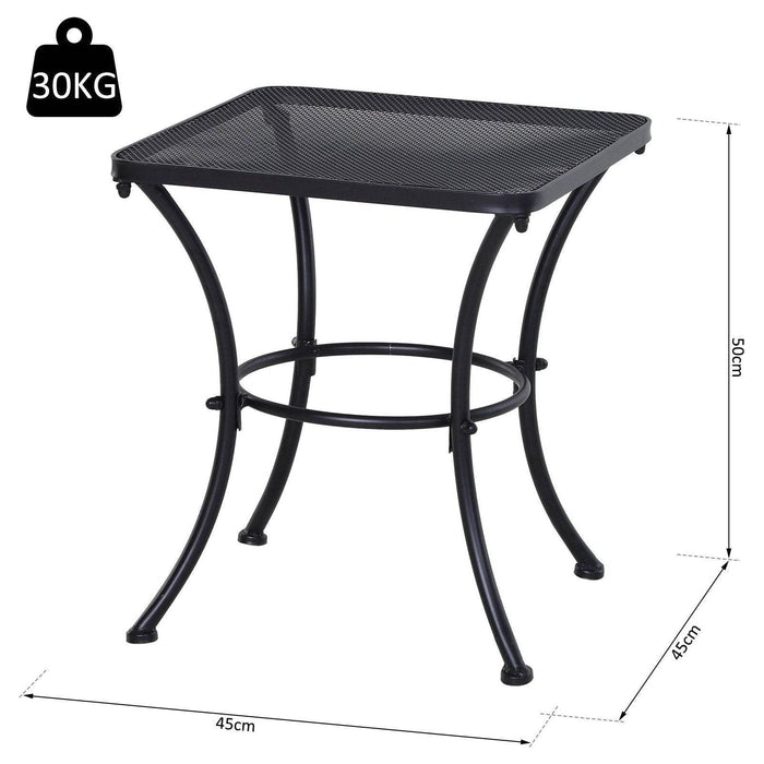 Metal Square Outdoor Bistro Table - Black - Outsunny - Green4Life