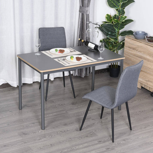 Minimalistic Style Dining Table with Steel Frame 75H x 120L x 70Wcm - Grey - Green4Life