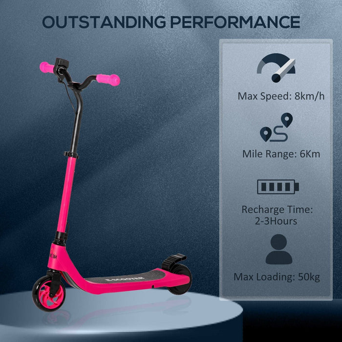 Electric Scooter 120W with 2 Adjustable Heights & Rear Brake, Suitable for 6+ Years Old - Pink - Green4Life