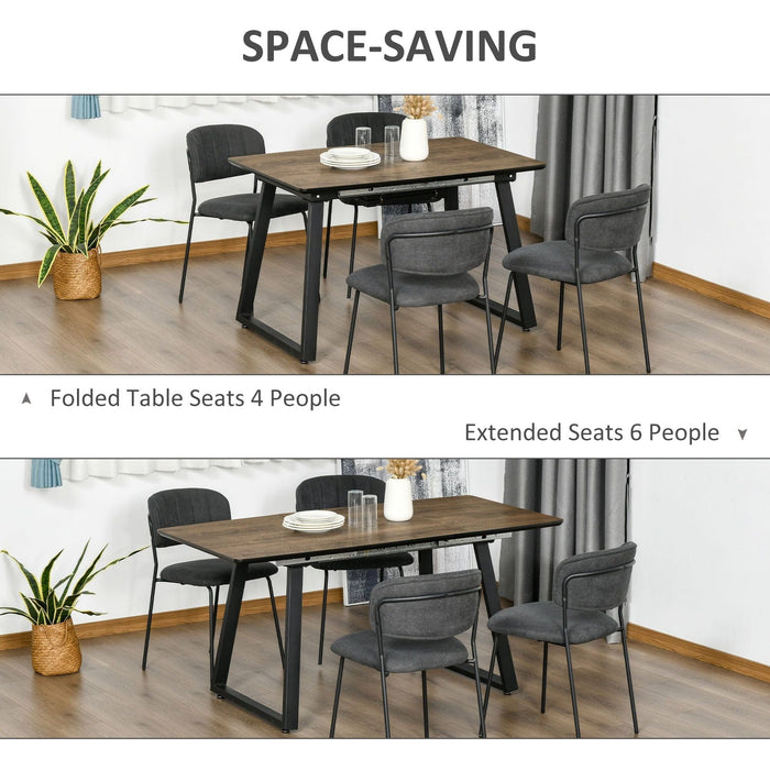 HOMCOM  Rectangular Extendable Dining Table with Wood Effect Tabletop & Metal Frame - Green4Life
