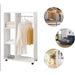 Open Wardrobe with Hanging Rail, Storage Shelves & Wheels - White - Green4Life