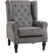 Retro Accent Chair with Button Tufted Design & Wooden Frame - Dark Grey - Green4Life