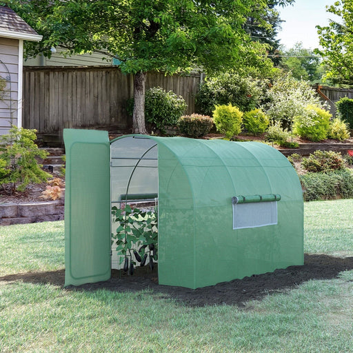 Outsunny Large Walk-In Greenhouse with Metal Hinged Door & Mesh Windows (3 x 2M) - Green - Green4Life